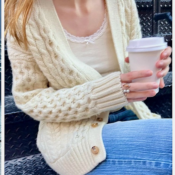 Brandy Melville Sweaters - Brandy Melville Eva Heavy Wool Cardigan Sweater